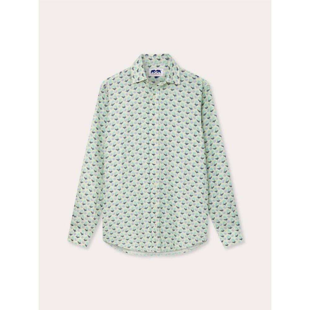 NEW LOVER BRAND FASHION men's abaco linen shirt in palm sugar